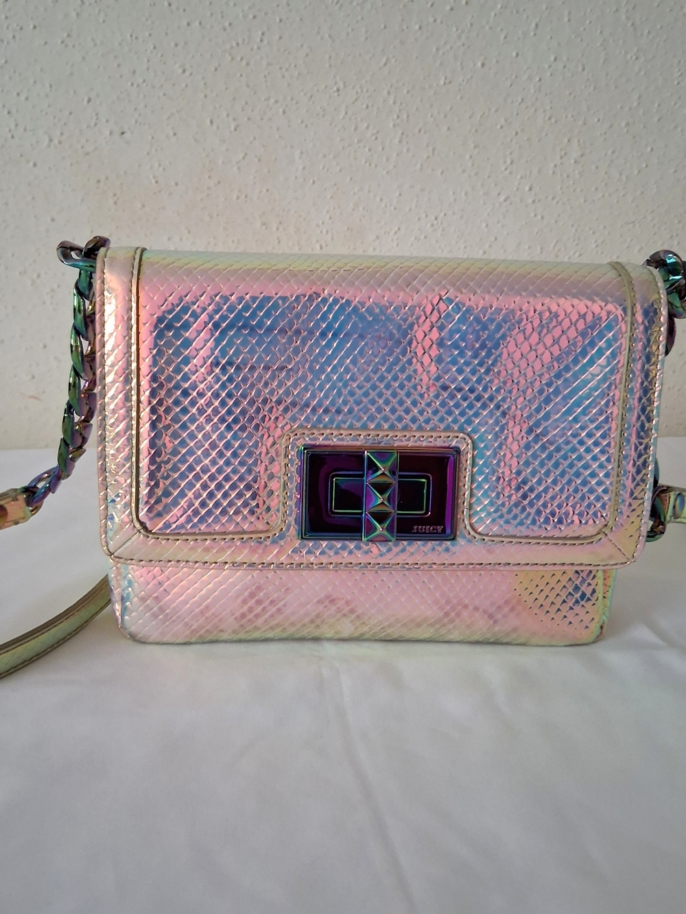 Juicy Couture Small Iridescent Pink Crossbody Bag